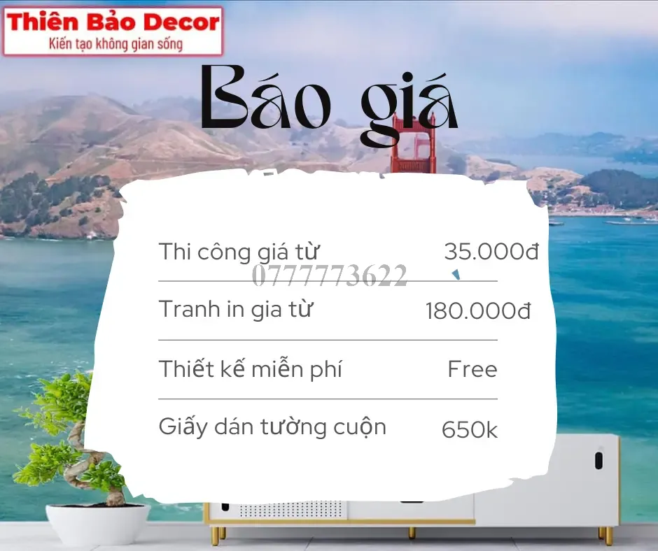 Báo giá tranh dán tường,giấy dán tường,giá thi công