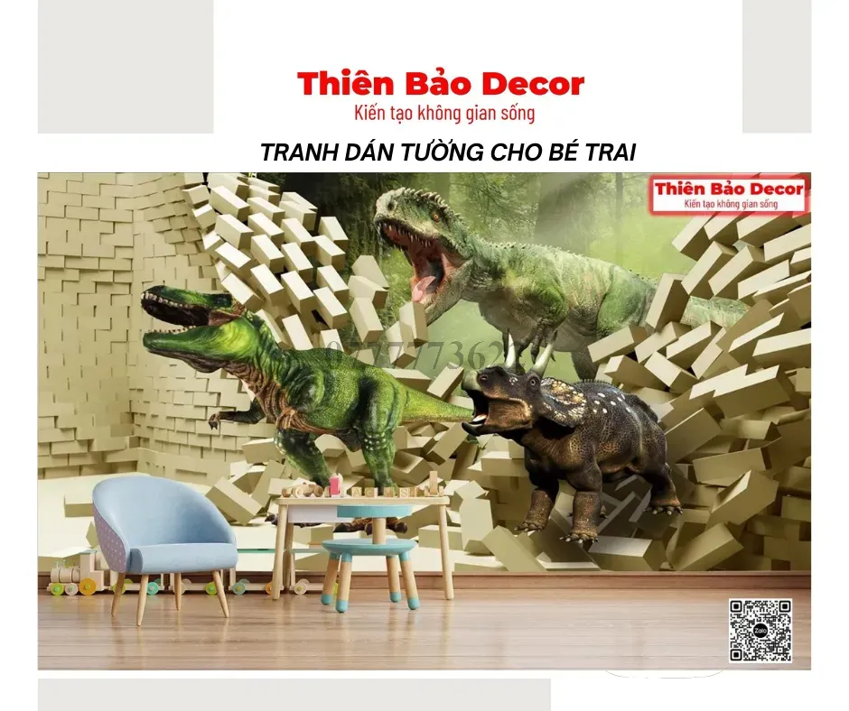 15 chủ đề tranh dán tường phòng ngủ cho bé trai cực đẹp