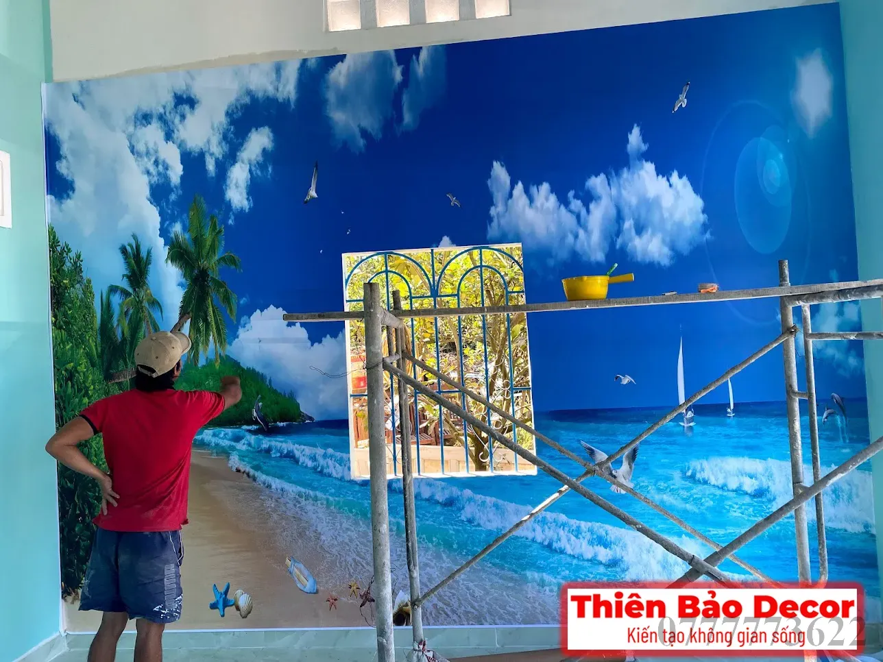 Tranh dán tường cảnh biển