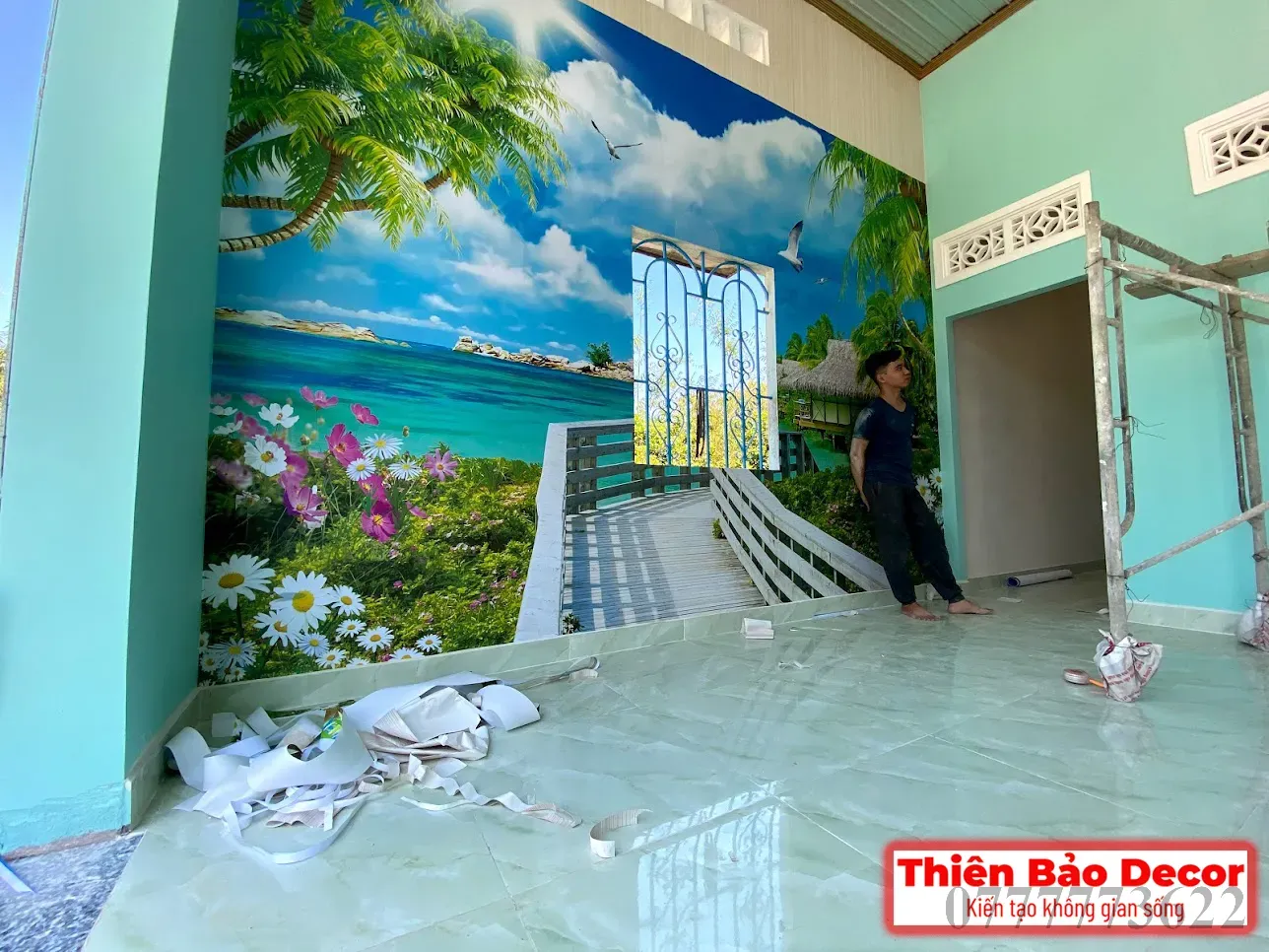 Tranh dán tường cảnh biển