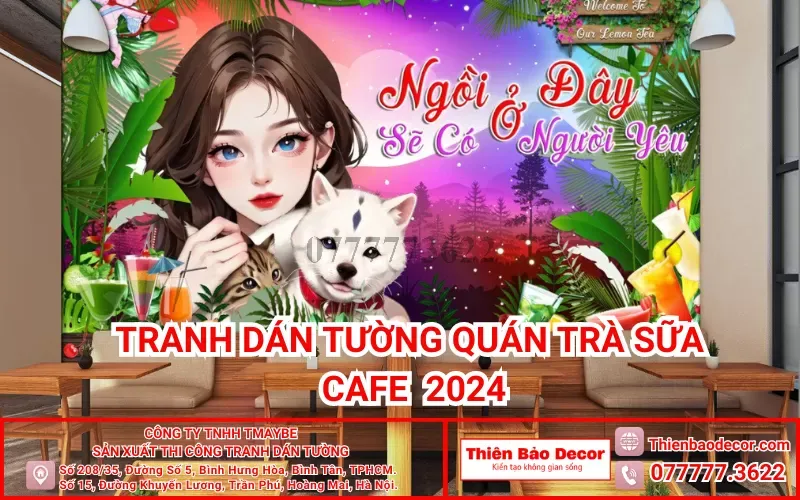 100+ Mẫu tranh dán tường 3d quán trà sữa hot nhất 2024 : Biến hóa không gian, thu hút khách hàng