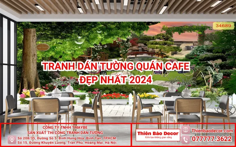 Tranh dán tường quán cafe : 5 bí quyết chọn tranh dán tường cafe để thu hút khách hàng